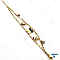 دستبند زنانه ون کلیف طلایی نگین دار VanCleef-8322-L