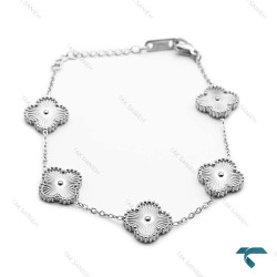 دستبند زنانه ون کلیف تمام سیلور VanCleef-8323-L