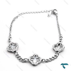 دستبند زنجیری زنانه ون کلیف سیلور VanCleef-8336-L