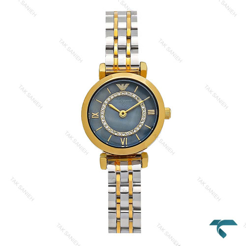 امپریوآرمانی مینی زنانه دورنگ طلایی صفحه خورشیدی بنفش Armani-8569-L