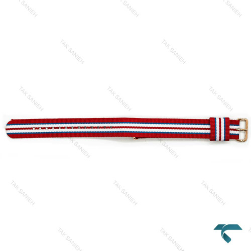 بند برزنتی دنیل ولینگتون مردانه قرمز رزگلد DW-Strap-8573-G