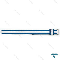 بند برزنتی دنیل ولینگتون مردانه سبز سرمه ای قرمز سفید سگک سیلور DW-Strap-8578-G