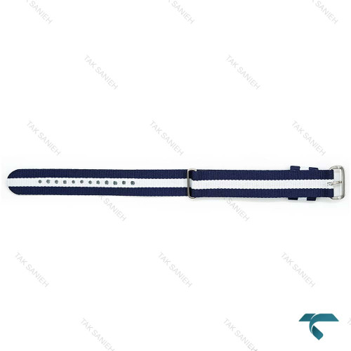 بند ساعت برزنتی دنیل ولینگتون مردانه سرمه ای سفید سگک سیلور DW-Strap-8579-G بند ساعت برزنتی دنیل ولینگتون مردانه سرمه ای سفید سگک سیلور DW-Strap-8579-G