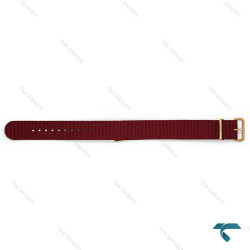 بند برزنتی دنیل ولینگتون مردانه زرشکی سگک رزگلد DW-Strap-8584-G