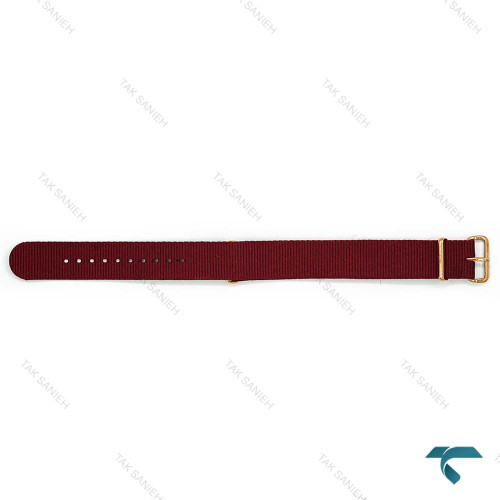 بند برزنتی دنیل ولینگتون مردانه زرشکی سگک رزگلد DW-Strap-8584-G