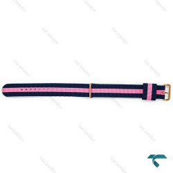 بند برزنتی دنیل ولینگتون مردانه سرمه ای صورتی سگک رزگلد DW-Strap-8591-G