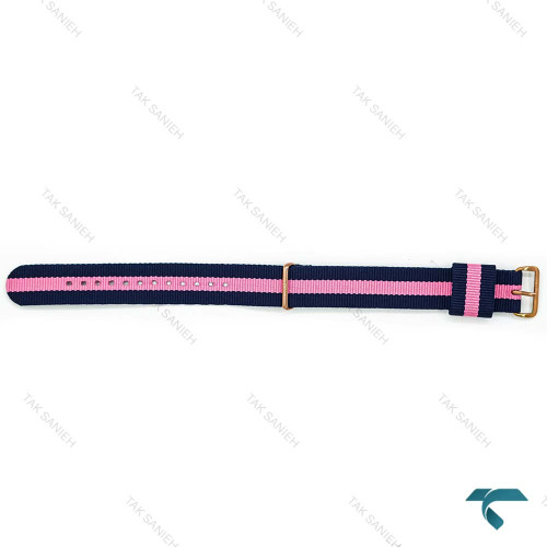 بند برزنتی دنیل ولینگتون مردانه سبز سرمه ای صورتی سگک رزگلد DW-Strap-8591-G