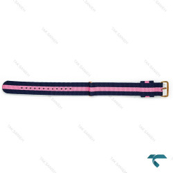 بند برزنتی دنیل ولینگتون مردانه سرمه ای صورتی سگک رزگلد DW-Strap-8591-G