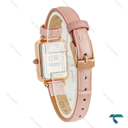ساعت دنیل ولینگتون مستطیلی زنانه صورتی بند چرم DW-8612-L ساعت دنیل ولینگتون مستطیلی زنانه صورتی بند چرم DW-8612-L