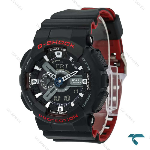 ساعت مچی جی شاک G 110 مردانه مشکی زرشکی GShock-8629-G