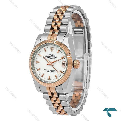 رولکس زنانه دورنگ رزگلد صفحه صدف Rolex-8644-L