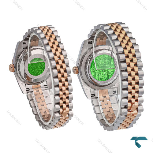ست ساعت رولکس دورنگ رزگلد صفحه صدف Rolex-8645-S