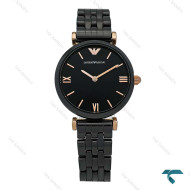 ساعت امپریو آرمانی زنانه سرامیکی مشکی ایندکس خط رزگلد Armani-8369-L