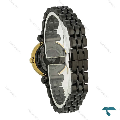 ساعت امپریو آرمانی زنانه مینی مشکی قاب طلایی Armani-8370-L ساعت امپریو آرمانی زنانه مینی مشکی قاب طلایی Armani-8370-L