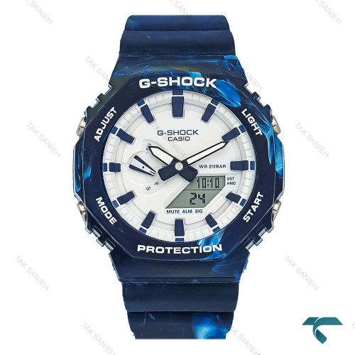 ساعت مچی جیشاک GA2100 مردانه سرمه ای طرح دار GShock-8389-G ساعت مچی جیشاک GA2100 مردانه سرمه ای طرح دار GShock-8389-G