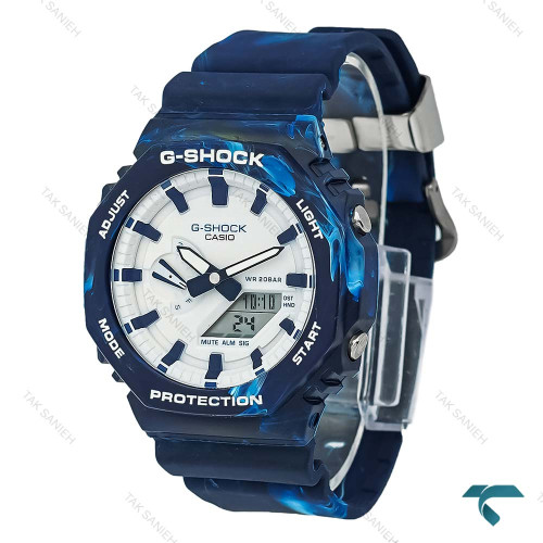 ساعت مچی جیشاک GA2100 مردانه سرمه ای طرح دار GShock-8389-G ساعت مچی جیشاک GA2100 مردانه سرمه ای طرح دار GShock-8389-G