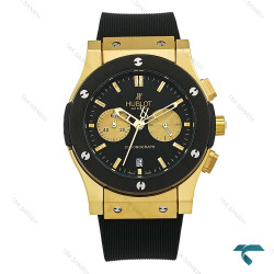 ساعت هابلوت زنانه سه موتوره کرنوگراف طلایی مشکی Hublot-8393-G