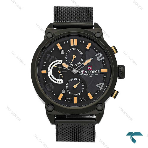 ساعت مچی مردانه نیوی فورس NF9068 فول مشکی بند حصیری NaviForce-8400-G ساعت مچی مردانه نیوی فورس NF9068 فول مشکی بند حصیری NaviForce-8400-G