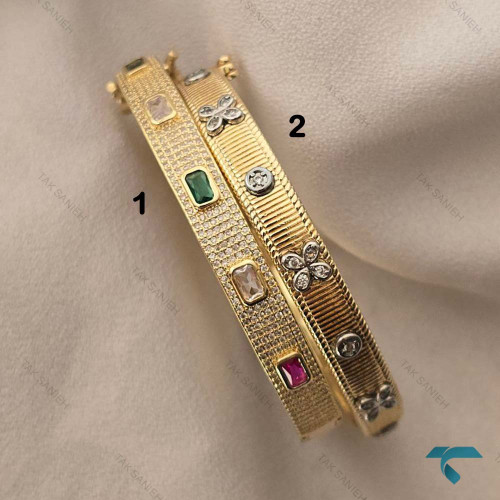 دستبند زنانه طلایی نگین دار  Bracelet-8455-L
