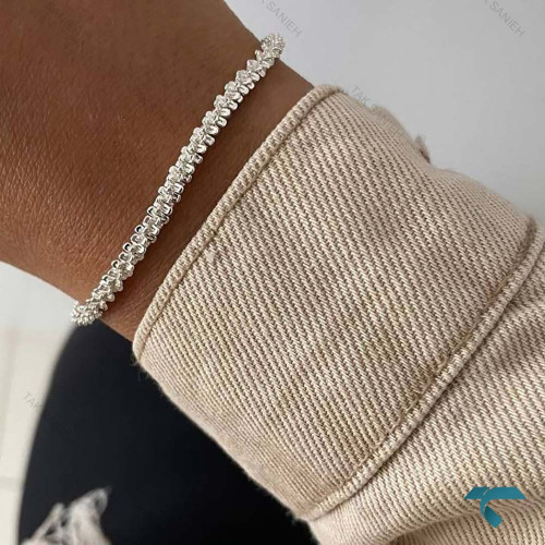 دستبند زنانه نقره ایی خاویاری Bracelet-8468-L