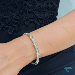 دستبند زنانه تمام نقره ای Bracelet-8472-L دستبند زنانه تمام نقره ای Bracelet-8472-L