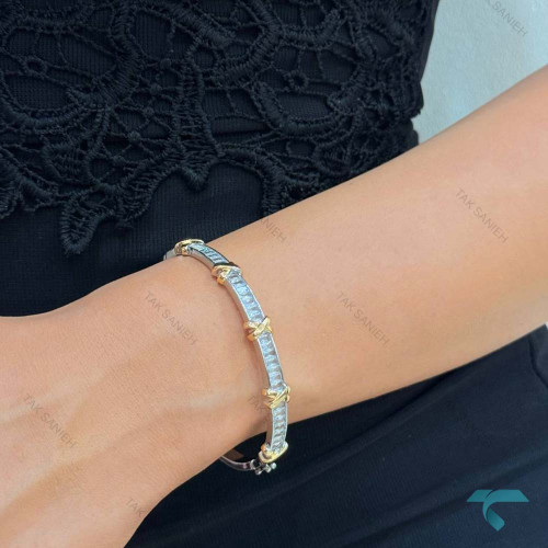 دستبند زنانه تمام نقره ای Bracelet-8472-L