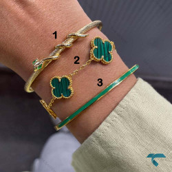 دستبندهای زنانه ست سبزطلایی Bracelet-8474-L دستبندهای زنانه ست سبزطلایی Bracelet-8474-L