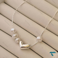 گردنبند قلب و مروارید GhardanBand-8529-L