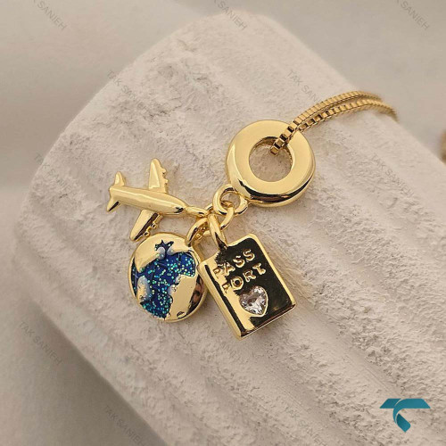 گردنبند طلایی جهانگردی GhardanBand-8531-L
