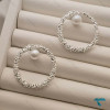 گوشواره خاویاری نقره ایی ومروارید Ghoshvareh-8553-L