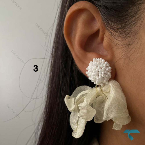 گوشواره پارچه ایی طرح گل Ghoshvareh-8561-L