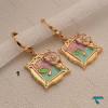 گوشواره رزینی گل و مروارید Ghoshvareh-8562-L