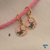 گوشواره رزینی گل و مروارید Ghoshvareh-8562-L