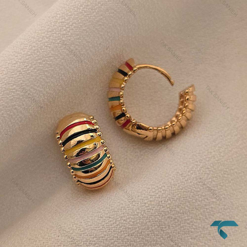 گوشواره طلایی رنگی Ghoshvareh-8564-L