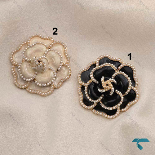 گلسینه کرم و مشکی مرواریدی شنل GolSineh-8907-L