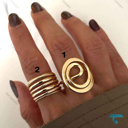 انگشتر طلایی طرحدار Ring-8665-L