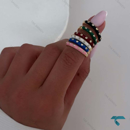 رینگ میناکاری نگین دار Ring-8689-L
