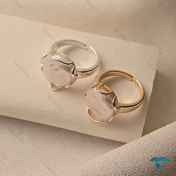 انگشتر نگین صدفی گرد Ring-8674-L