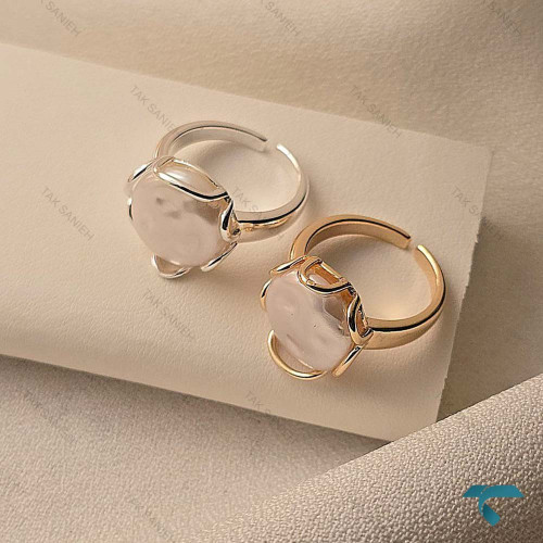 انگشتر نگین صدفی گرد Ring-8674-L