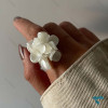 ست انگشتر و گوشواره گل سفید Set-8705-L