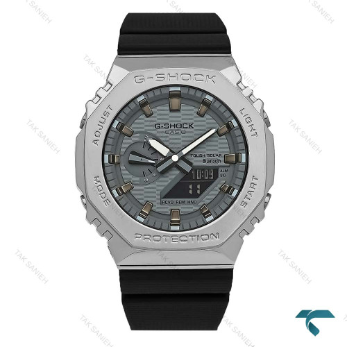 جی شاک GM-2100 مردانه سیلور صفحه طوسی بند رابر مشکی GShock-8717-G جی شاک GM-2100 مردانه سیلور صفحه طوسی بند رابر مشکی GShock-8717-G