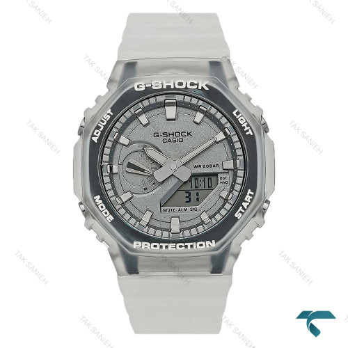 ساعت کاسیو GA2100 مردانه شیشه ای صفحه طوسی GShock-8723-G