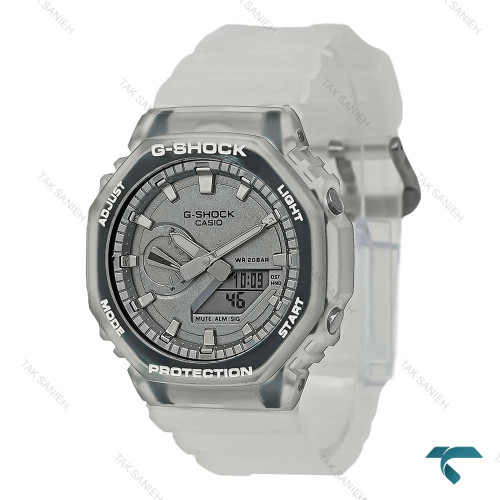 ساعت کاسیو GA2100 مردانه شیشه ای صفحه طوسی GShock-8723-G