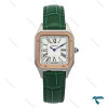 ساعت زنانه کارتیه سانتوس دومونت دو رنگ رزگلد بند چرم سبز Cartier-7302-L ساعت زنانه کارتیه سانتوس دومونت دو رنگ رزگلد بند چرم سبز Cartier-7302-L