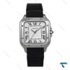 ساعت کارتیه Santos De Cartier زنانه نقره ای بند چرم مشکی Cartier-7304-L ساعت کارتیه Santos De Cartier زنانه نقره ای بند چرم مشکی Cartier-7304-L