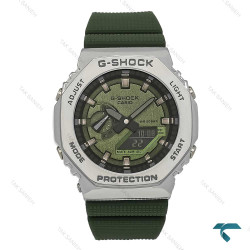 ساعت کاسیو جیشاک GM-2100 مردانه سیلور سبز Casio-7313-G