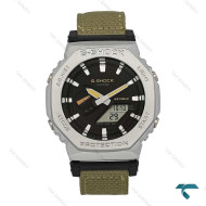 ساعت جی شاک GM-2100 مردانه سیلور بند برزنت سبز Casio-7321-G