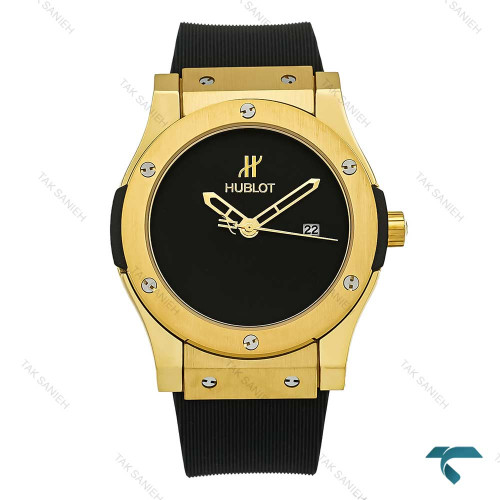 ساعت هابلوت مردانه صفحه مهندسی طلایی مشکی Hublot-7363-G ساعت هابلوت مردانه صفحه مهندسی طلایی مشکی Hublot-7363-G