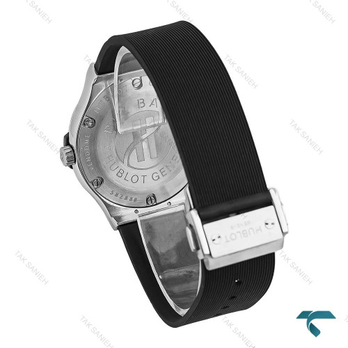 ساعت زنانه هابلوت سیلور صفحه مشکی مهندسی Hublot-7367-L