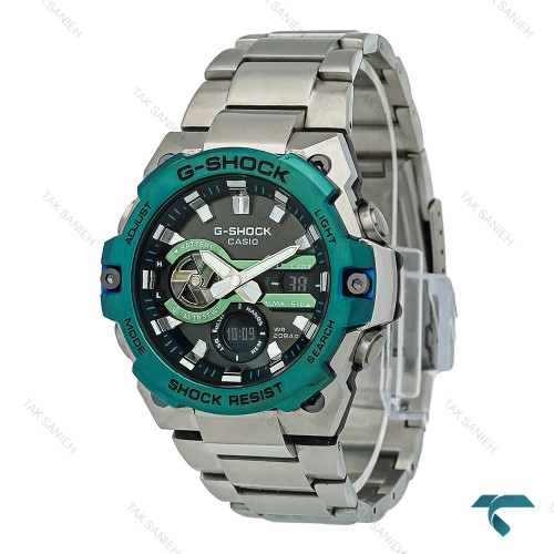 ساعت جیشاک GST-B400 مردانه سیلور صفحه سبز Casio-7411-G